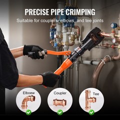 VEVOR Copper Tube Fittings Crimping Tool with 8 Jaws Pipe Cutter 360&deg; Rotatable