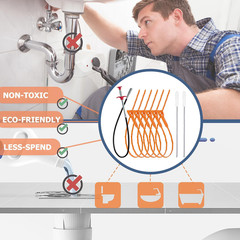 35.5inch Drain Clog Remover(1pcs), 25inch Snake &lrm;black Orange White