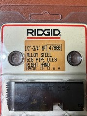 Ridgid 47880 1/2&Prime; -3/4&Prime; NPT Alloy Steel 515 Pipe Dies Right Hand USA DG