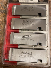 RIDGID 47745 HIGH ALLOY STEEL UNV RIGHT HAND CHASER/ DIE SET 1/2&Prime;-3/4&Prime; NPT #2