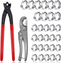 Pex Crimping Clamp Cinch Tool Kit with 20PCS 1/2-inch and 10PCS 3/4-inch PEX Cla