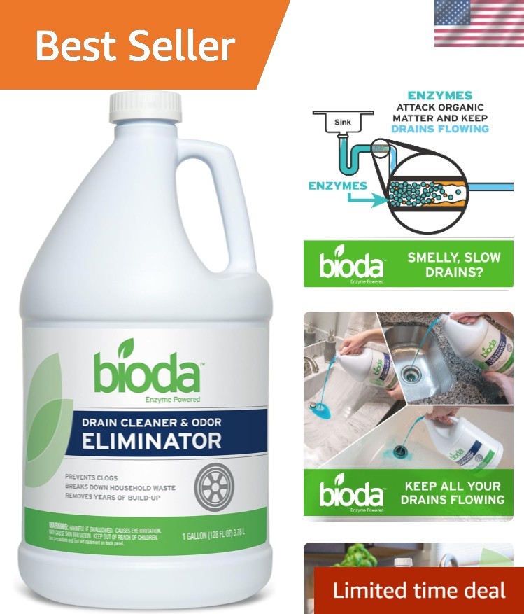 1 Gallon Eco-Friendly Enzyme Drain Cleaner &ndash; Safe for Pipes, Septic, and Odors