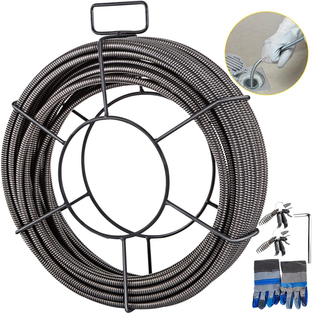 Uimoso 75Ft 3/8In Drain Cleaning Cable for Sewer and Pipe Maintenance