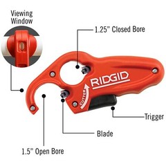 RIDGID &ndash; 41608 RIDGID PTEC 30000 Tubular Tailpiece Extension Cutter, 1-1/4&Prime;, Red