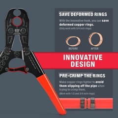 iCrimp 1/2 & 3/4-Inch PEX Crimping Tool &ndash; ASTM F1807 Certified for Pro Plumbers