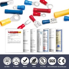 200pcs Insulated Crimp Wire Connector Terminal Assortment Contains Ring, Butt Sp