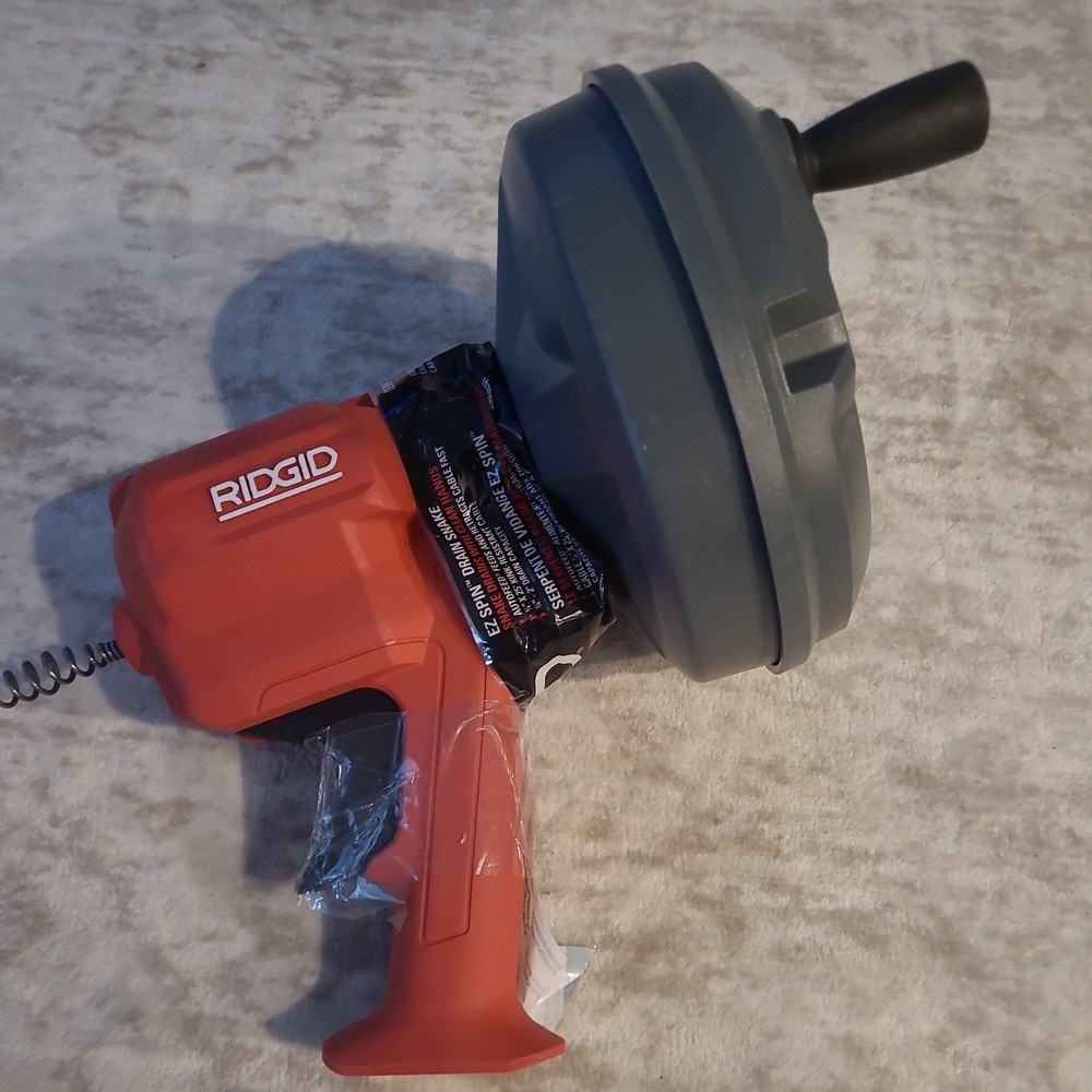 RIDGID 80168 EZ Spin&trade; Drain Snake for Tubs, Showers, and Sinks, Drain Cleaner