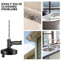 33 Ft Drain Flexible Auger Plumbing Pipe Snake Clog Remover for Kitchen Bathroom