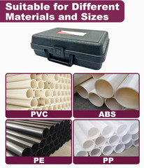 9 Pcs PVC Pipe Reamer Kit, 1/2&Prime;-4&Prime;, 2 Carbide Inserts, SCH40 Plumbing Tools