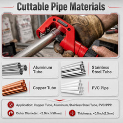 CT-888 Multi-Functional Pipe Cutter Set, Heavy Duty Pipe Cutter Kit with 1/8&Prime;-7/