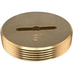 Eastman 3 Inch Slotted Brass Cleanout Plug, Machine-Threaded 3 in.,