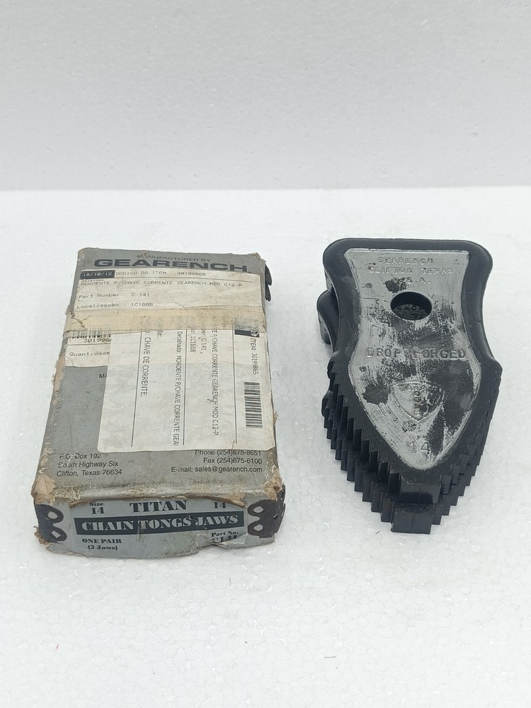 TITAN CHAIN TONGS JAWS SIZE 14 PART NO C141 REPLACEMENT JAW PAIR GEARWRENCH USA