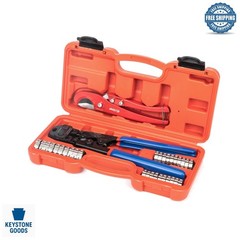 Professional PEX Clamp Tool Kit with Rings & Cutter for Plumbing