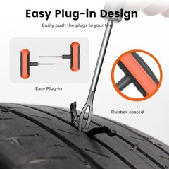 Flat Tire Repair Kit with Plugs 16 Pcs, Heavy Duty Tire Plug Kit for Car, Motor