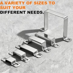 10pcs Square Pipe Clamp 30x20mm 304 Stainless Steel Tube Buckle, Silver