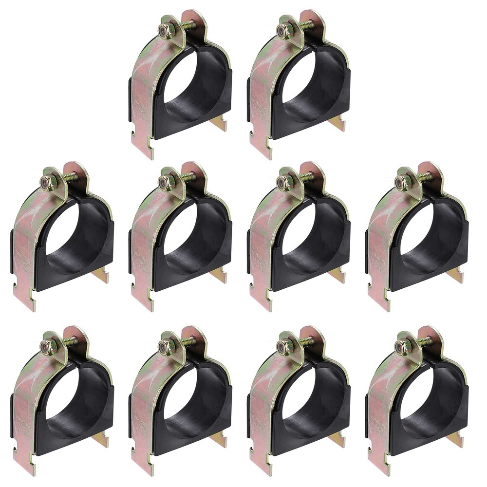 10 Pcs Rubber Cushion Strut Clamps, 2-5/8&Prime; OD Carbon Steel Pipe Strut Clamp