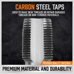 Horusdy 5-Piece Npt Pipe Tap Kit Heavy-Duty Storage Case Premium Carbon Steel