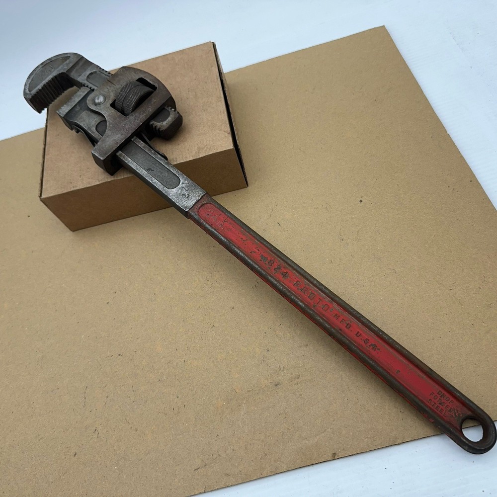 Vintage Proto 824 Large 24&rdquo; Pipe Wrench Heavy Duty Made in USA Good Shape