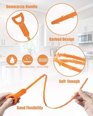 Sink Drain Clog Remover 7pc Hair Snake Tool Kit Flexible Plumbing Cleaner Set