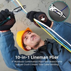 10-in-1 Wire Stripper Tool,Wire Strippers,Cable Cutters,CR-V Multifunctional Pli