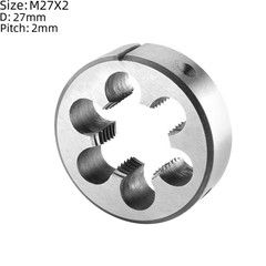 Burkit M27 X 2 Tap and Die Set, M27 x 2.0 Machine Thread Tap and Round Die Right