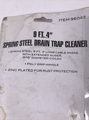 10 ft. Spring Steel Auger Sewer Snake Drain & Trap Cleaner (USA SELLER) SALE !!