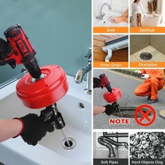 35 FT Double Mode Drain Snake Tools, 14-in-1 Drain Auger for Sink and Drain U&hellip;
