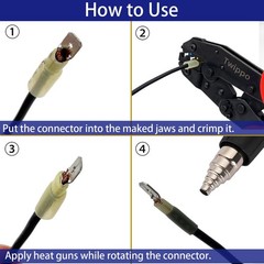 Twippo Crimping Tool for Heat Shrink Connectors, Ratchet Blue and Red