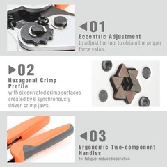 iCrimp Wire Ferrule Crimping Tool, Hexagonal Crimp Profile, Self-adjusting Wire
