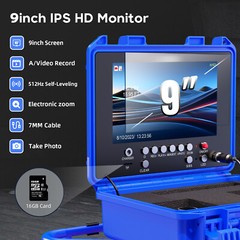 MAOTEWANG 9&rdquo; Sewer Pipe Inspection Camera 512HZ Self-leveling Meter Counter 50M