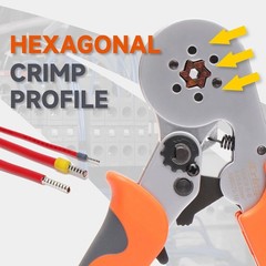 IWISS Hexagonal Ratchet Crimping Tool for Ferrules and End Sleeves 0.25-6mm&sup2; AWG