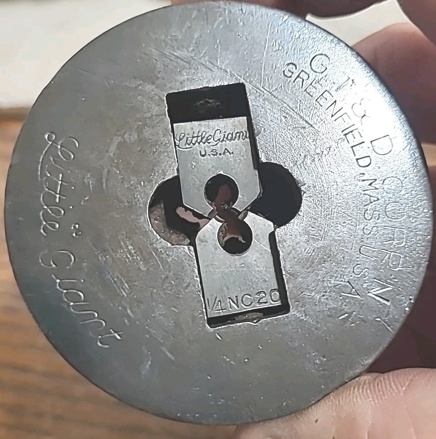 1/4&Prime; NC 20 Little Giant Pipe Threader Die Head 2 3/4&Prime; GT&D GREENFIELD USA MADE
