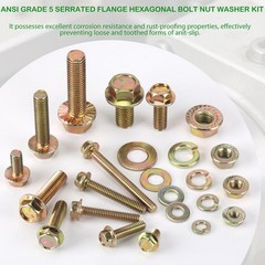 568pcs SAE 1/4&Prime; 5/16&Prime; 3/8&Prime; 1/2&Prime; Flange serrate Bolt and nut,Spring and Flat W&hellip;