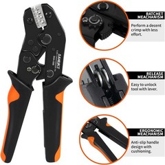 Ratcheting Wire Crimping Tool for 24-14 AWG Open Barrel Terminals | Electrical W