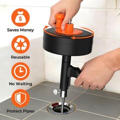 25FT Drill Powered Drain Auger Snake Tool for Fast Unclogging &ndash; Includes Gloves