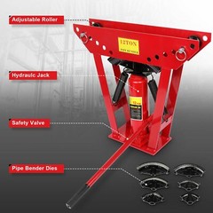 12 Ton Pipe Bender Manual Hydraulic Piping Bending 1/2 In Tube Exhaust Tools