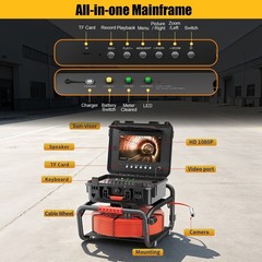 50m Sewer Pipe Inspection Camera w/ 512hz Locator Self-leveling 10&Prime; Monitor
