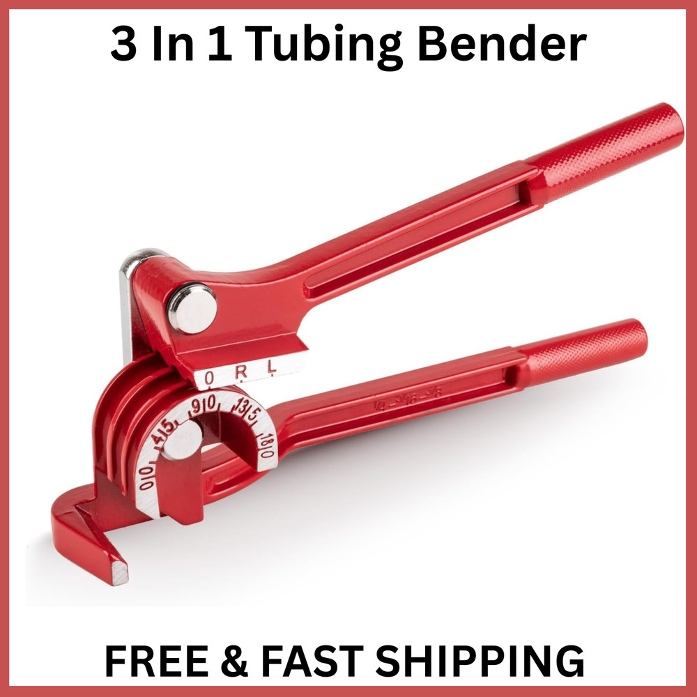3 in 1 Tubing Bender, 0-180 Degrees Tube Bender Manual Pipe Bender Tool for 1/4