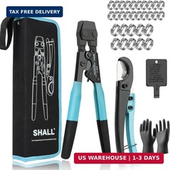 SHALL Pex Crimping Clamp Cinch Tool and Pipe Hose Cutter, Pipe Fitting Crimper T