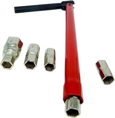 Compact 8-13mm Back Nut Wrench with Interchangeable Heads for Tight Spaces