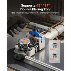 Automotive Flaring Tool: 37&deg; & 45&deg; Dies, Deburring Tool + Tube Cutter Kit