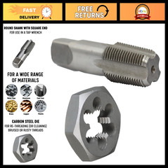 1/2&Prime; NPT Pipe Tap and Die Kit &ndash; Carbon Steel, Hex Shape, Durable Tool Set