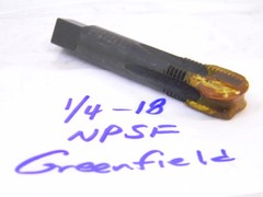 RESHARPENED GREENFIELD (USA) HSS PIPE TAP 1/4-18 NPSF high speed steel