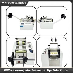 110V Automatic Microcomputer Pipe Cutter Plastic Tube PE Hose Cutting Machine