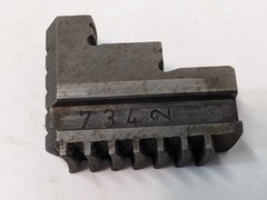 Set of 3 Unbranded 734 Lathe Chuck Jaws as shown in photos, marked 1, 2, 3