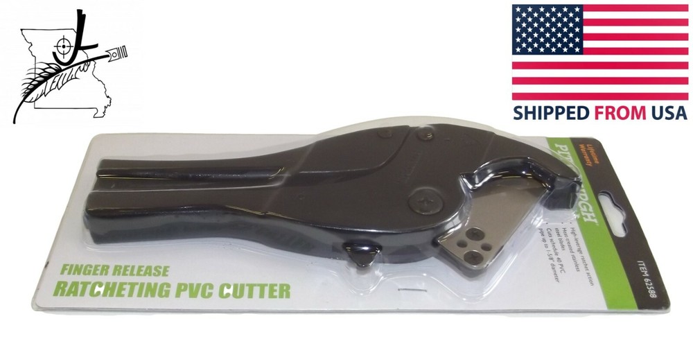 Pittsburgh PVC Cutter 1 5/8&Prime; Ratcheting Finger Release Aluminum Frame Stainless