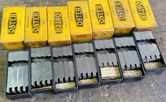 Lot of 7 Oster X-1 Bolt Pipe Dies &ndash; New Old Stock &ndash; Unused &ndash; 1/4 to 2 inch