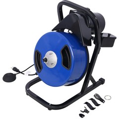 60FTx1/2In Drain Cleaner Machine Sewer Snake Drill Drain Auger Cleaner Electric