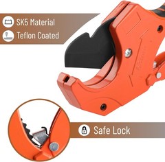 Bates- PVC Pipe Cutter, Cuts up to 2-1/2&Prime;, Orange Ratcheting Cutter&hellip;
