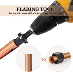 5-Piece HVAC Spin Flaring Tool Set &ndash; Hex Shank Swaging Drill Bits for Precision